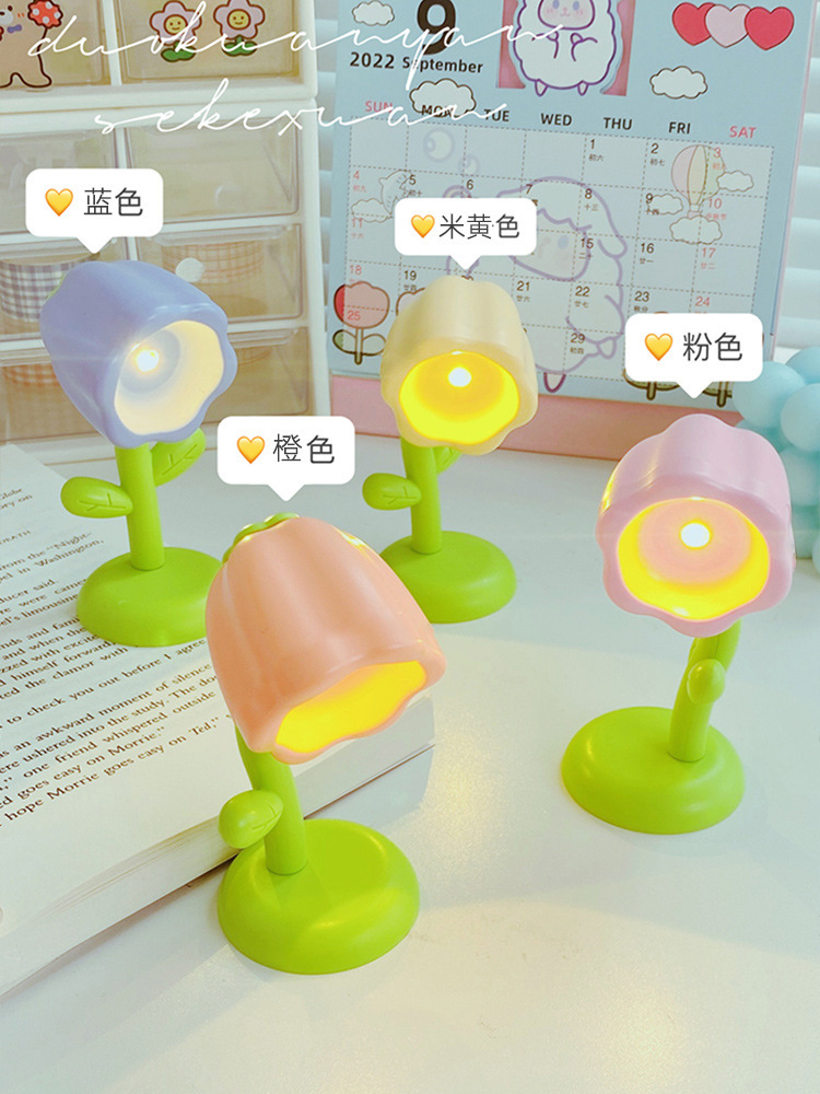 Batterie-Tischlampe Cartoon-Blumen DIY Creme-Gel Nachtlicht Mini-LED Stimmungslicht Kreatives Geschenk Dekofigur