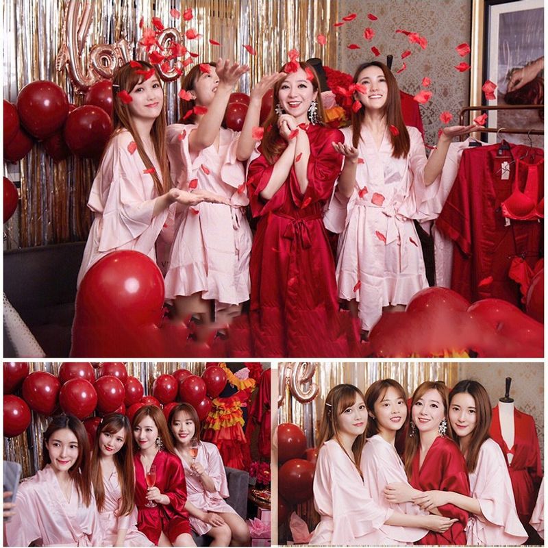 Bride and bridesmaid group's morning robe, wedding party, best friends' gathering, zodiac year embroidered sleepwear, sexy nightgown, summer nightdress for women