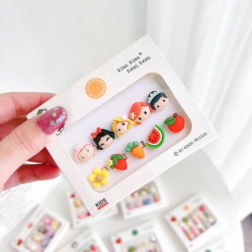 New Korean style colorful cute ice cream bunny clip children's three-dimensional cartoon hair band hair clip set