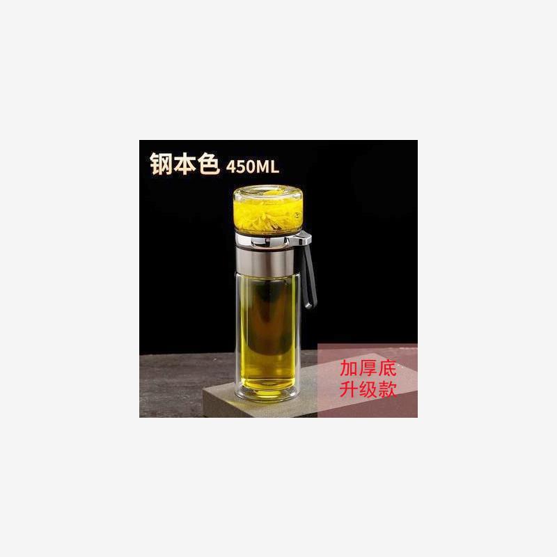 摔不烂钢化玻璃杯耐摔高温硼硅双层玻璃杯保护套男士茶杯|undefined