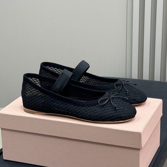 high quality ~ 25 New Flat Mary Jane Ballet Shoes Niche Design Mesh Breathable Bow Single Shoes for Women