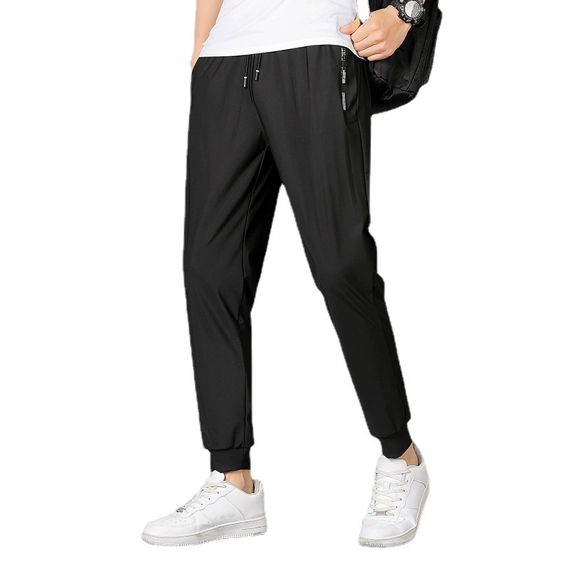 Мужские летние шелковые дышащие тонкие спортивные быстросохнущие trousers для отдыха