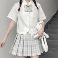 基础款衬衣日系制服白衬衫女夏季学院风短袖短款设计感小众上衣