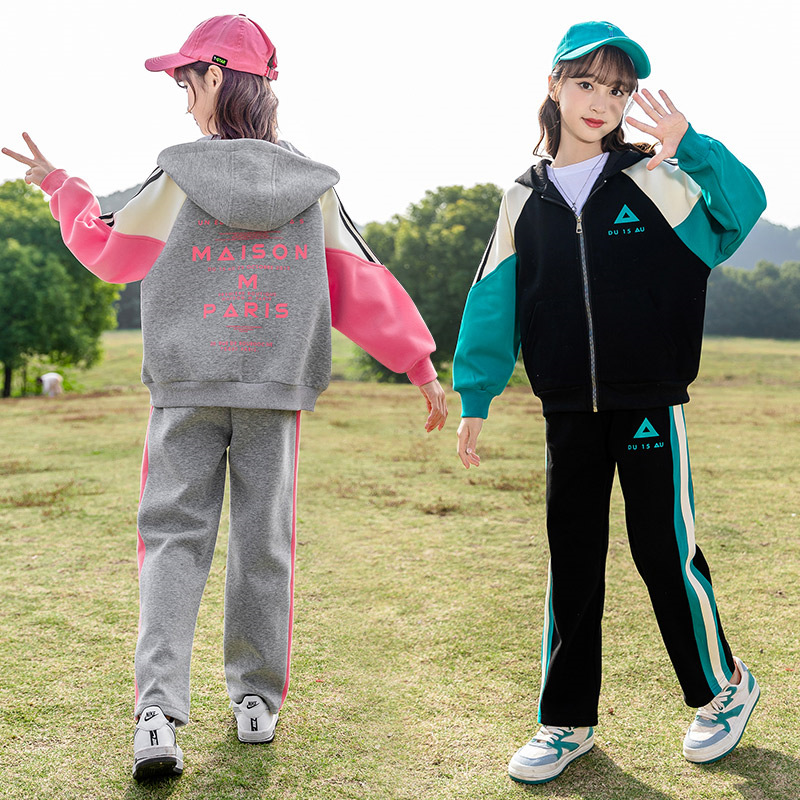Girls' Set 2023 and Autumn New Zhongda Children's Baseball Suit Academy Style Spring Sports Fashionable Two piece_voghion.com