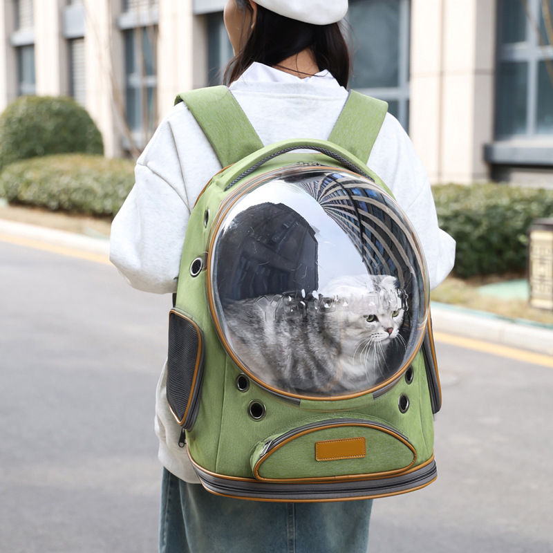 ペットバックパック透明スペースカプセル屋外ショルダー通気性折りたたみ猫バッグ大容量ポータブル猫スクールバッグ外出用|undefined