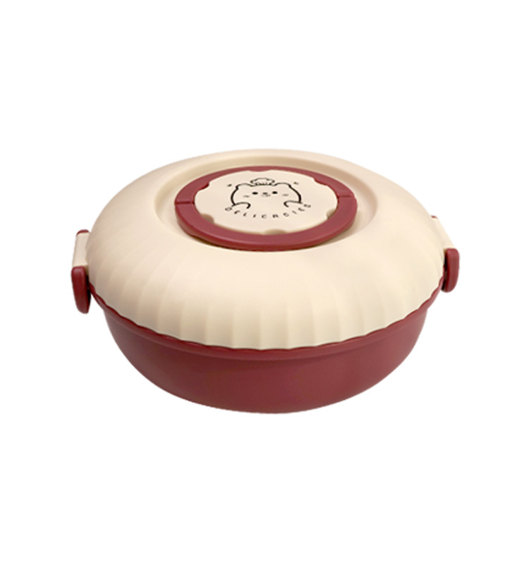 Lonchera portátil de doble capa de 1,2 L apta para microondas con compartimento para salsa