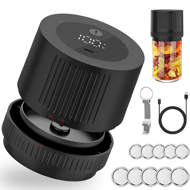 アップグレード版真空シーラー 電動メイソンジャー食品保存密封器具 真空缶シーラー|undefined