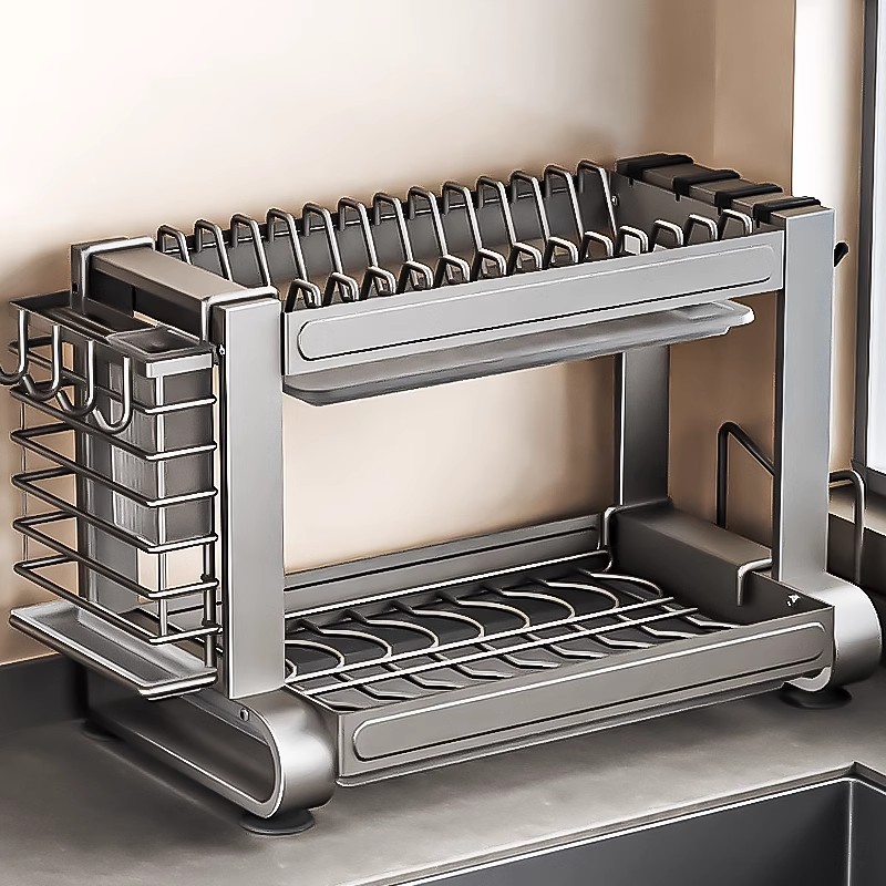 Kitchen Rack Multi-Functional Dishware Storage Rack Bowl and Chopsticks Storage Box Cupboard Household Dish Rack Drain Rack