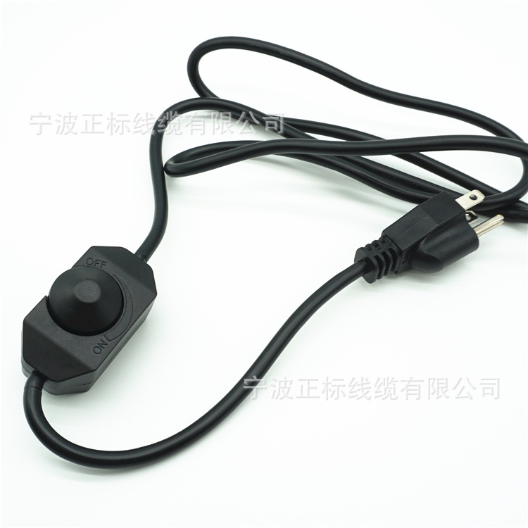 美标三芯插头带调光开关 SVT18AWG3C带调节开关线 美式调温开关线