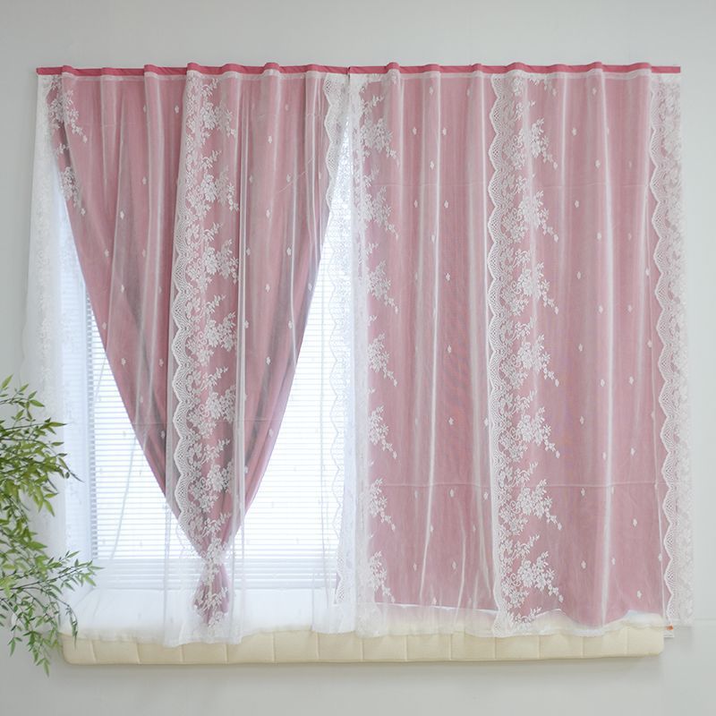 Hilo de belleza + tela sombreada completa (rosa))