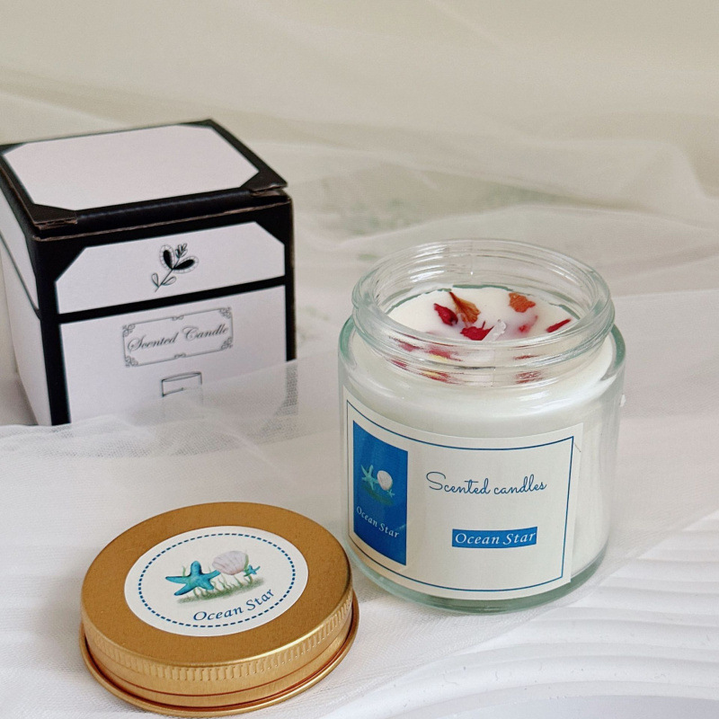 Commercio all'ingrosso di candele per aromaterapia in barattolo di vetro trasparente creativo in cera di soia per e-commerce transfrontaliero_voghion.com