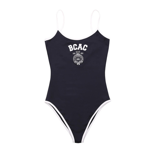 Backless suspender badblood American sexy one-piece swimsuit for women 2024 new fashion embroidered one-piece swimsuit