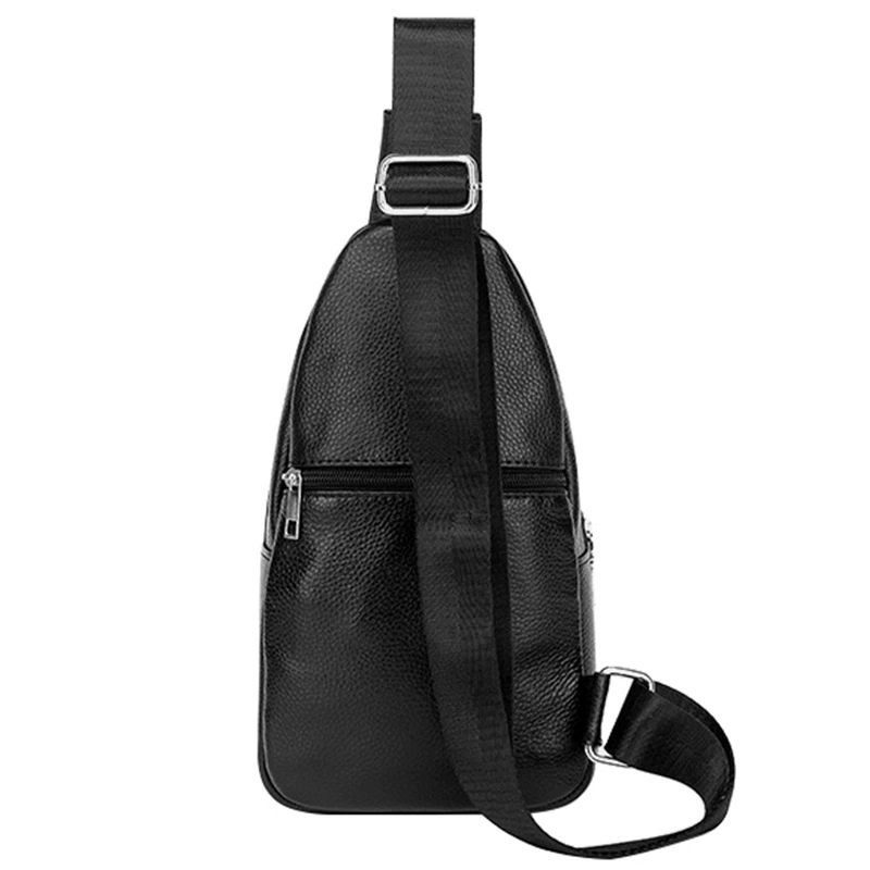 Leather chest bag, universal capacious shoulder bag for leisure
