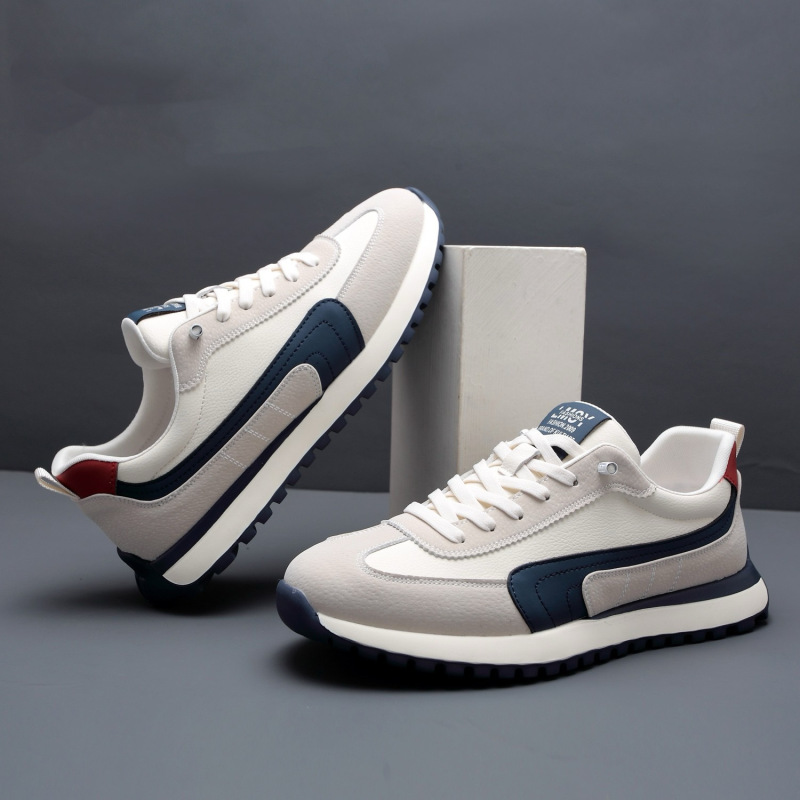 Men's Trendy Slip-On Casual Shoes, Versatile Color-Blocking German Training Shoes, Lightweight Thick-Soled Sneakers, Sizes 38 to 43