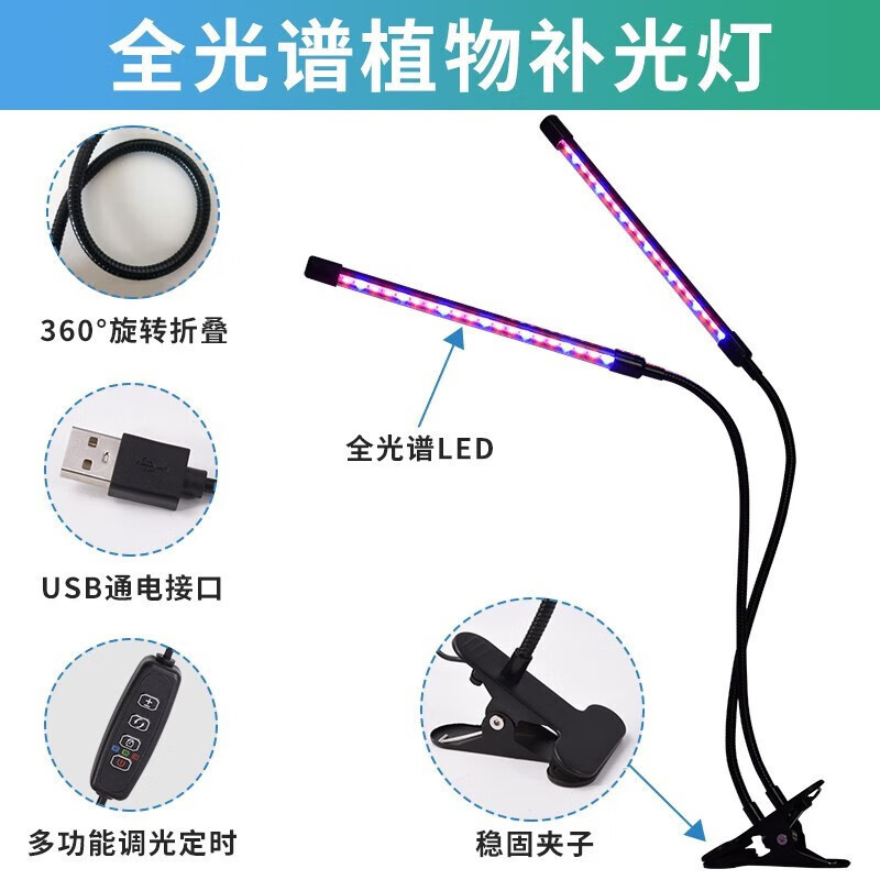 クロスボーダー LED 植物ライトフルスペクトルクリップリモコンタイミング植物成長ライト屋内植物多肉植物補助光|undefined