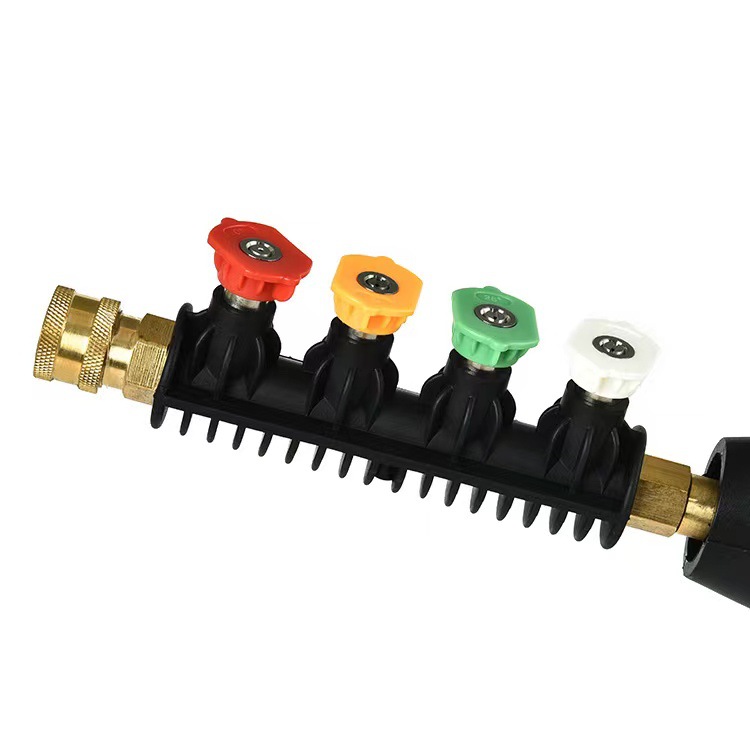 High-pressure cleaning machine water gun head 1/4 flexible quick-insert car washing machine plus extension rod connecting rod fan-shaped nozzle head seat
