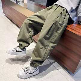 男童裤子2026春秋新款时尚休闲儿童装潮酷男孩洋气炸街韩版工装裤