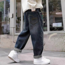 男童牛仔裤2025新款儿童裤子中大童束脚裤男孩春季长裤加绒加厚