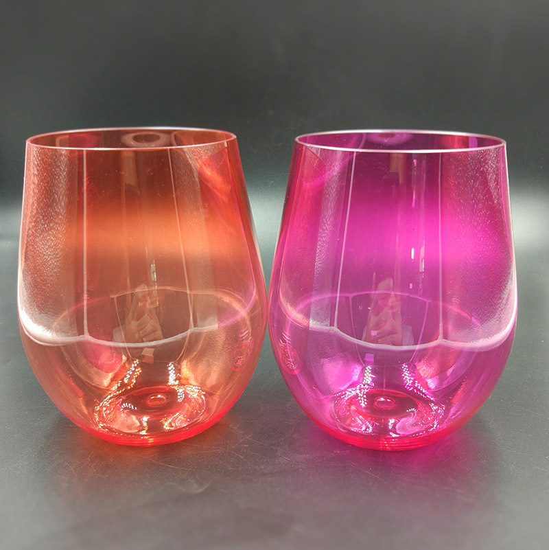 供应销渐变图案酒杯 幻彩塑料酒杯 可定制LOGO