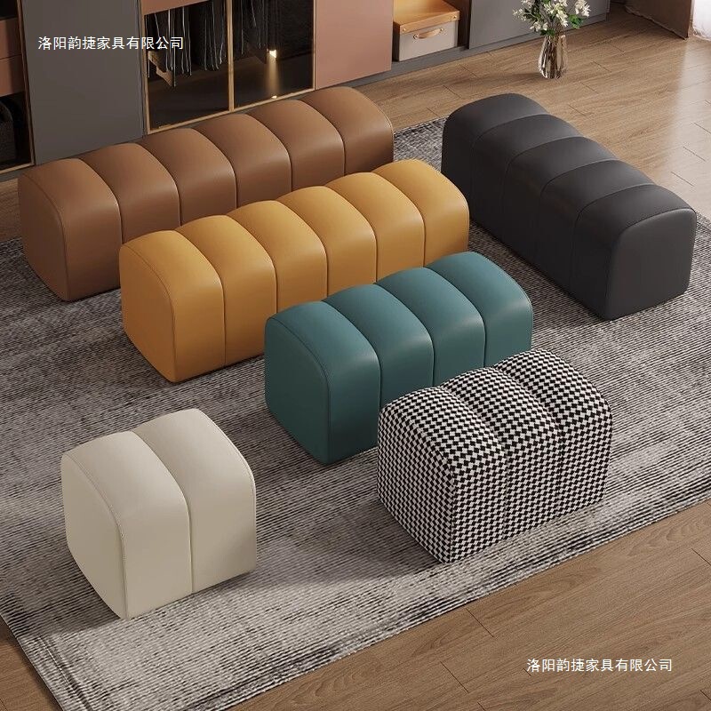 Sofa Bench, Light Luxury Entryway Shoe-Changing Bench, Dressing Room, End-Of-Bed Square Seating Area, Long Leather Sofa Bench