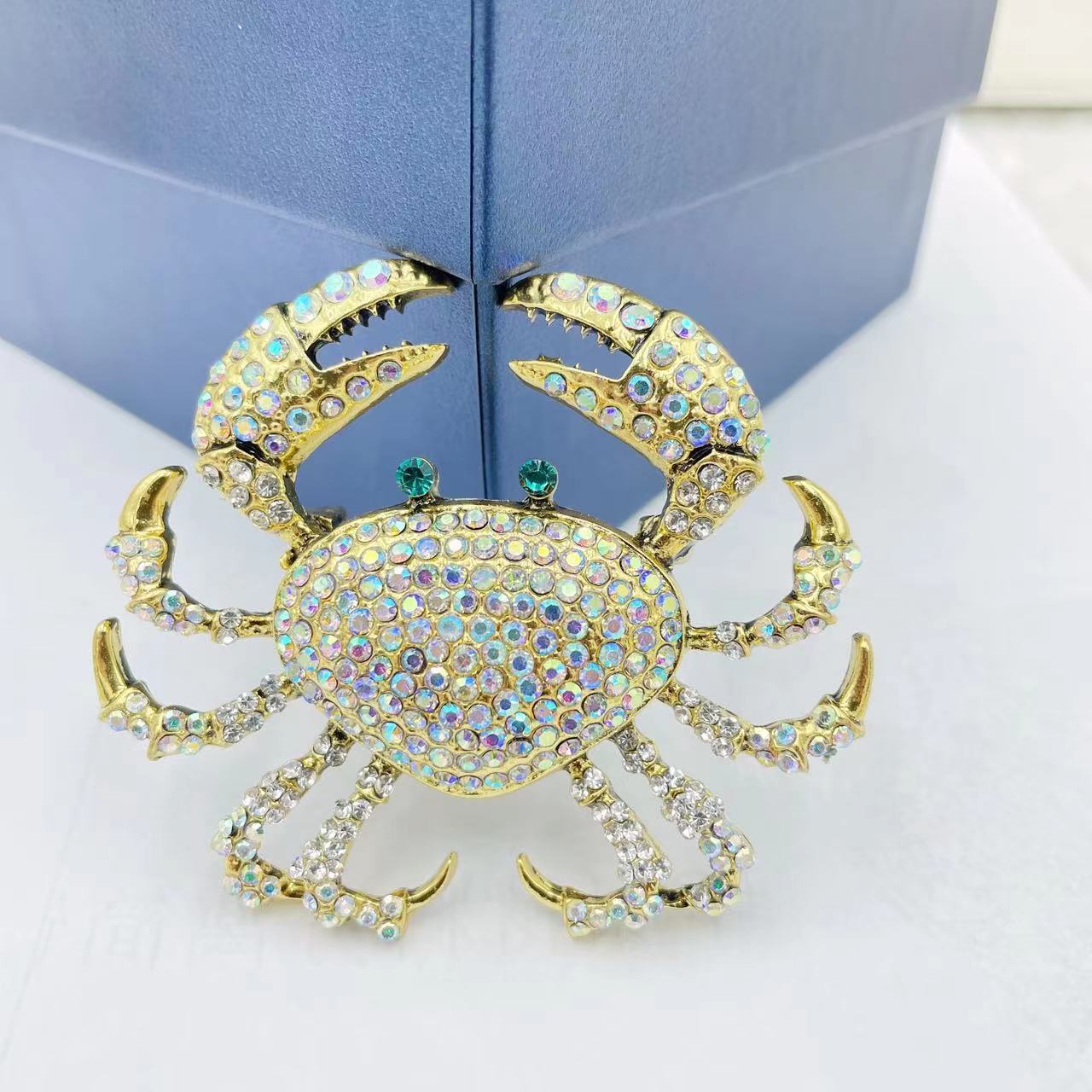 Crab Pattern Unisex Gender Cute Pin Crab Alloy Artificial Crystal Unisex Brooches