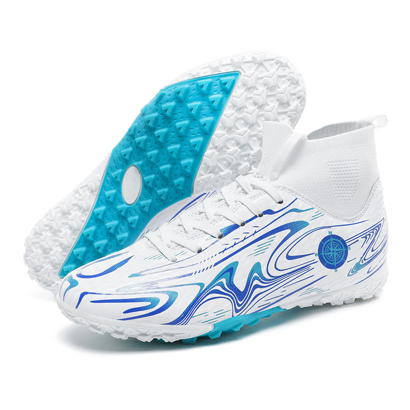 24 nuevos zapatos de fútbol de clavos largos transfronterizos zapatos deportivos de cuero para niños botas de hombre comercio exterior alto tamaño clavos largos