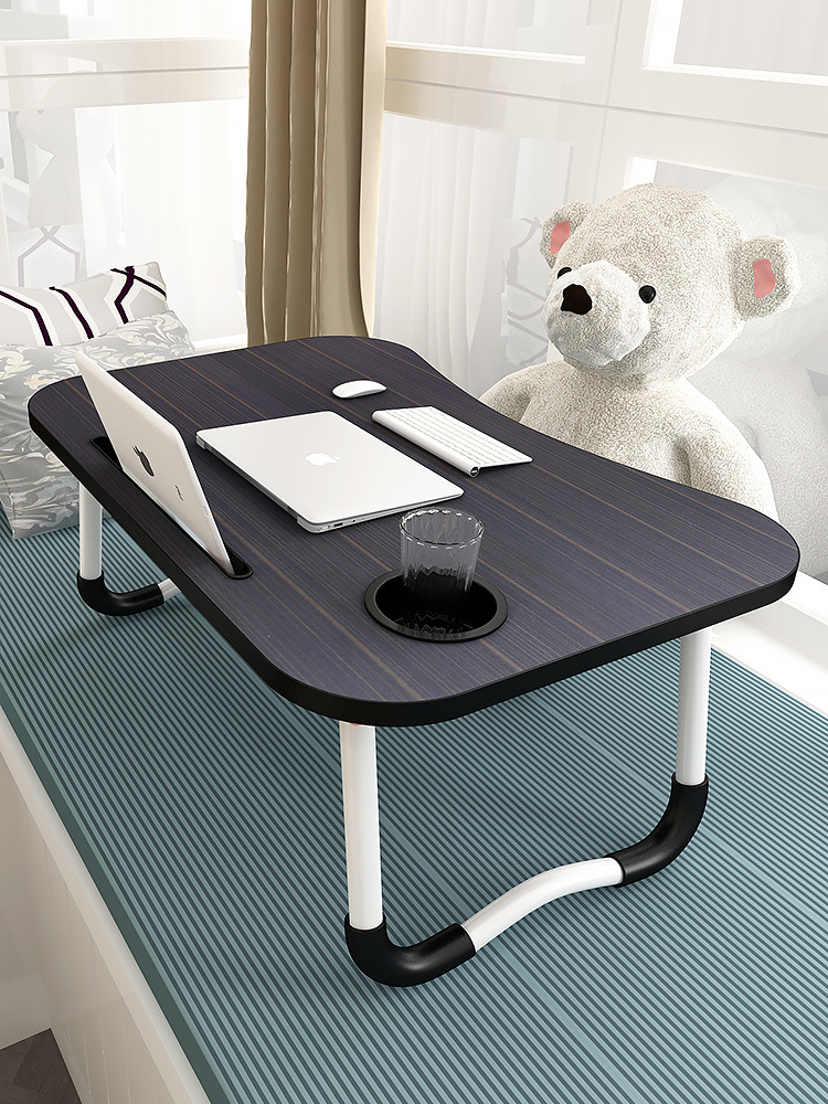 Bedside desk for home use, bedroom floor-style laptop table for lazy users, simple folding small table for dorm rooms and student study.