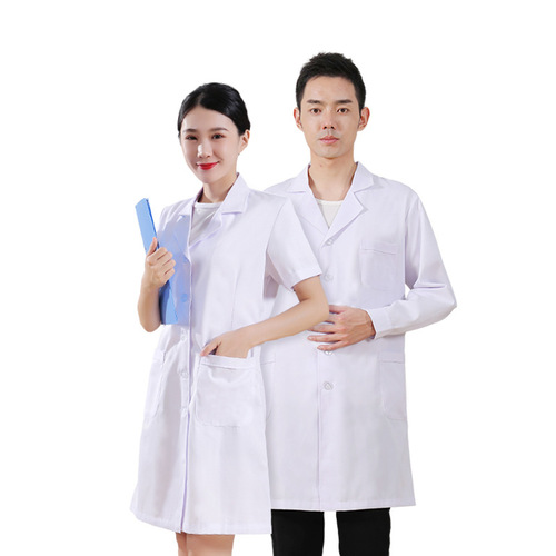Men and women long-sleeved winter beauty doctor's coat experimental physician nurse's coat pharmacy hospital work uniform summer white coat 