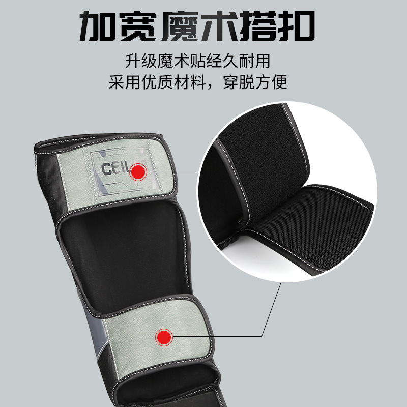 Leggings de lucha de Ceiling Muay Thai Sanda Fighting Leggings profesionales más zapatos Tobilleras con espinillas de empeine