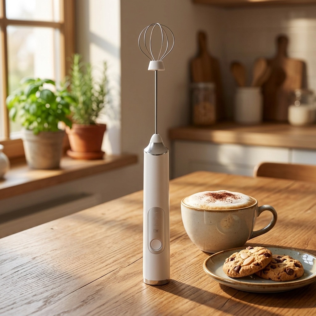 Batidor de Huevos Eléctrico Portátil de ABS con Carga USB, para Café y Leche