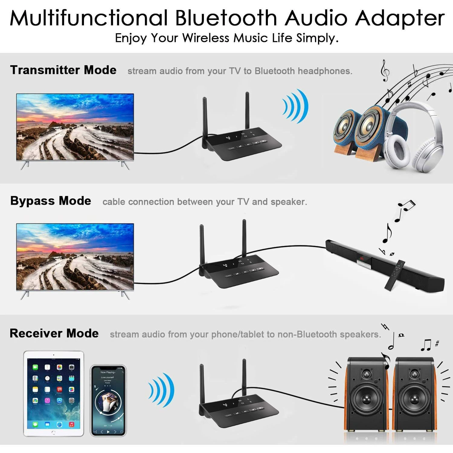 CSR Bluetooth беспроводной аудио адаптер B2 Bluetooth 5.0 Получение запуска второго в одном длительная автономная работа автоматически назад