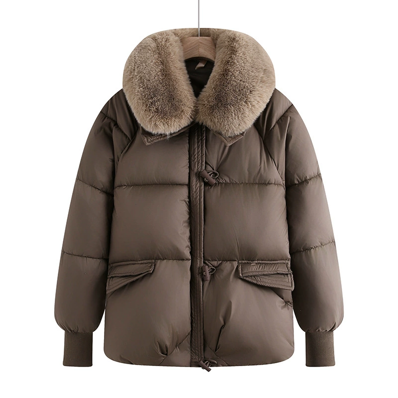 Молодая мама зимняя пуховая хлопчатобумажная одежда среднего возраста женская мода с меховым воротником