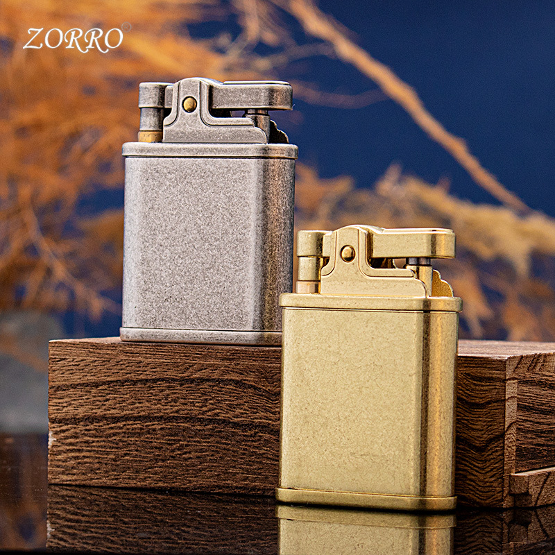 佐罗Z609-001煤油创意打火机黄铜磕头机机械按压式送给男友烟斗机