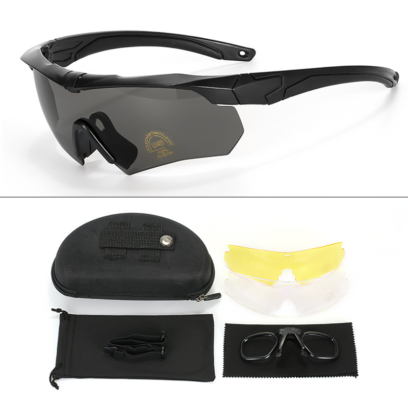 Gafas Tácticas de Protección de Policarbonato PC Polarizadas y Antideslizantes para Ciclismo y Tiro