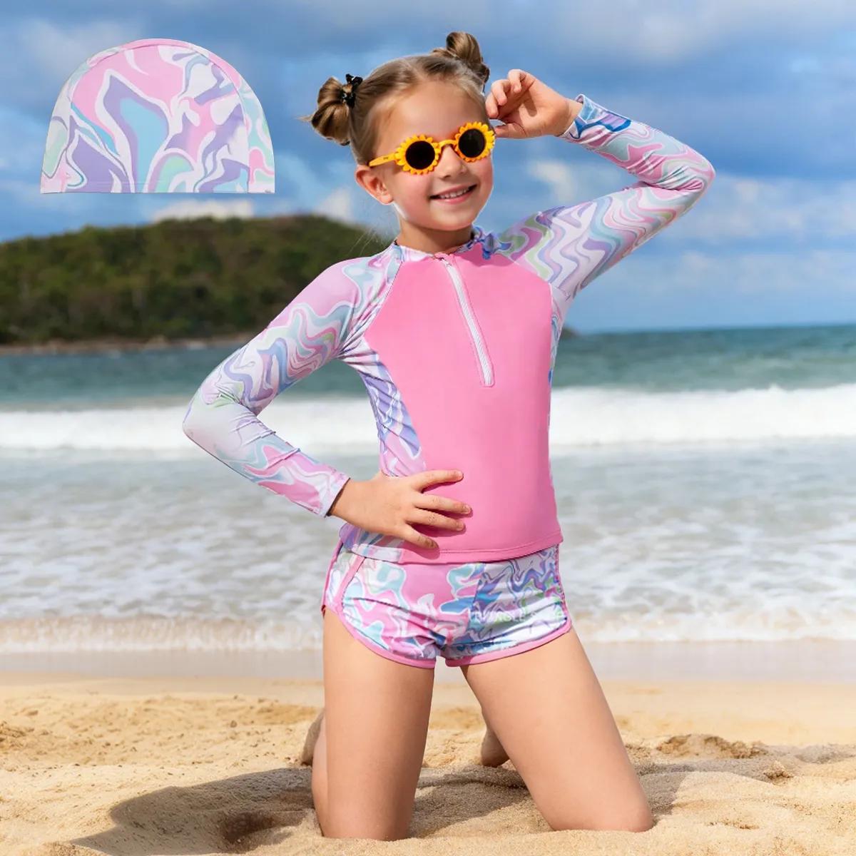 (Cross-border trading), children's swimwear, split fashionable long-sleeve, for teenagers, Amazon 2