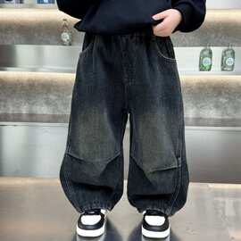 童装牛仔裤男童裤子宽松韩版儿童弯刀裤春秋新款中小童长裤帅气潮