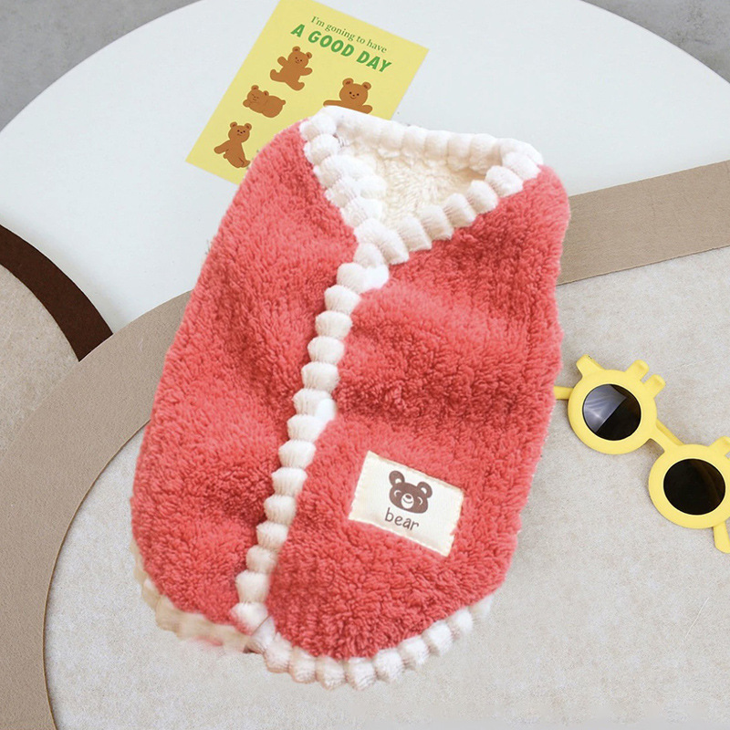 가을, 겨울 강아지 의류 테디 BICHON 고양이 의류 귀여운 플러스 벨벳 따뜻한 조끼 조끼 애완 동물 의류