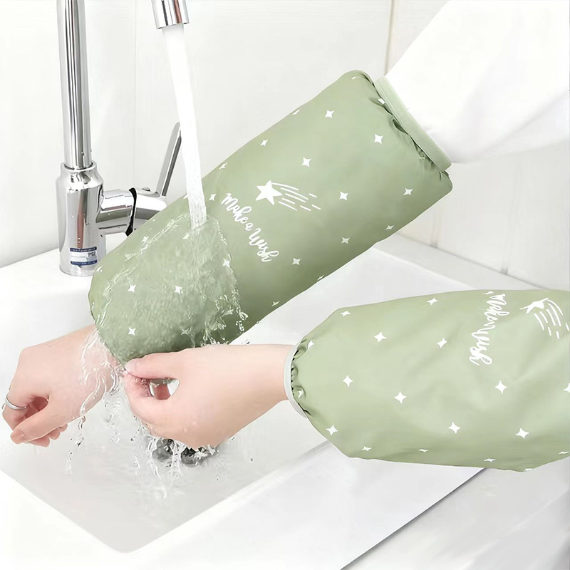 Nuevo otoño e invierno para adultos y estudiantes lindos mangas de manga a prueba de agua y aceite para mujeres en la cocina tareas del hogar mangas a prueba de suciedad para hombres