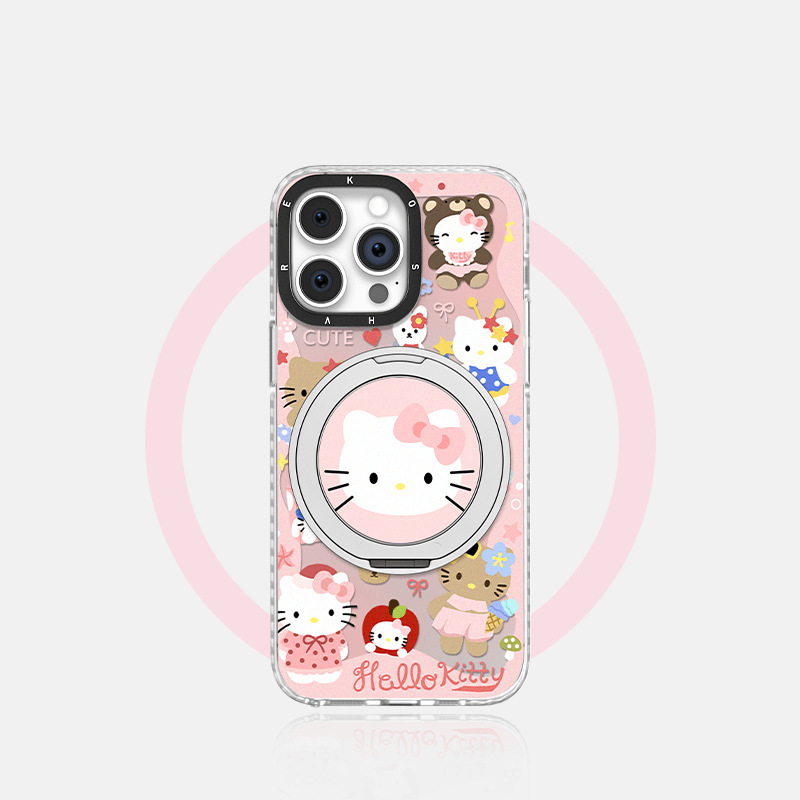 フルスクリーンキティ猫 Apple 16 Yuanqi 15 携帯電話ケース iPhone14IMD 磁気ホルダー 13 かわいい 12|undefined