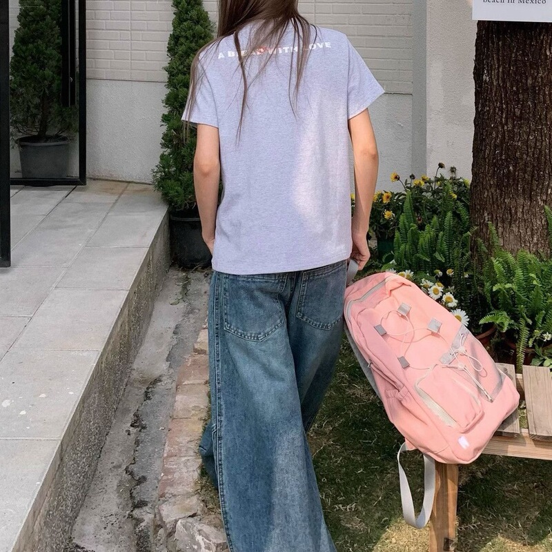 大码美式复古街头水洗解构弯刀牛仔裤新款三条杠条纹拼接阔腿长裤|undefined