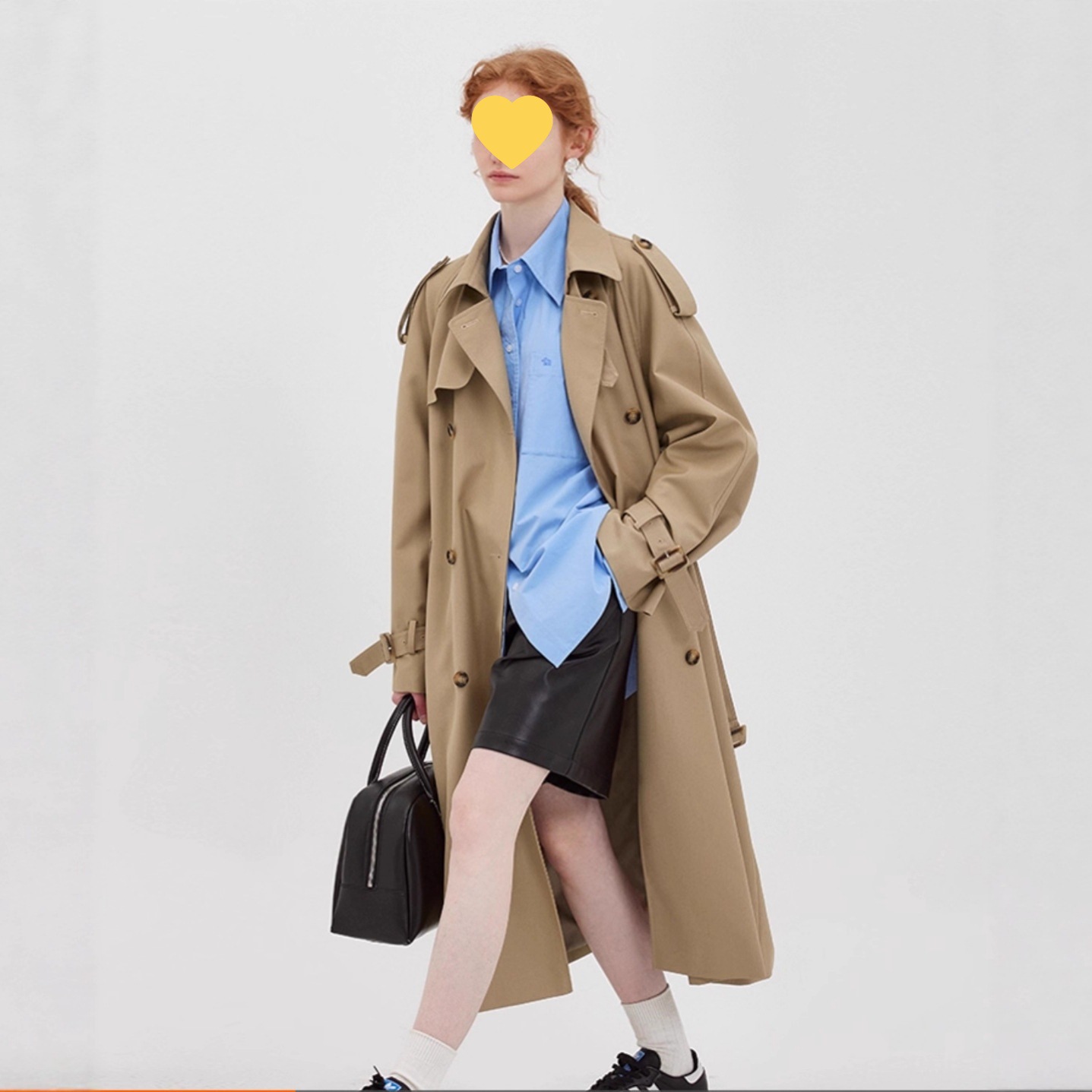 [Ready Stock] Fan Luo Windbreaker Women's 2025 Retro Elegant Slimming Look Mid-Length Design Outwear Jacket