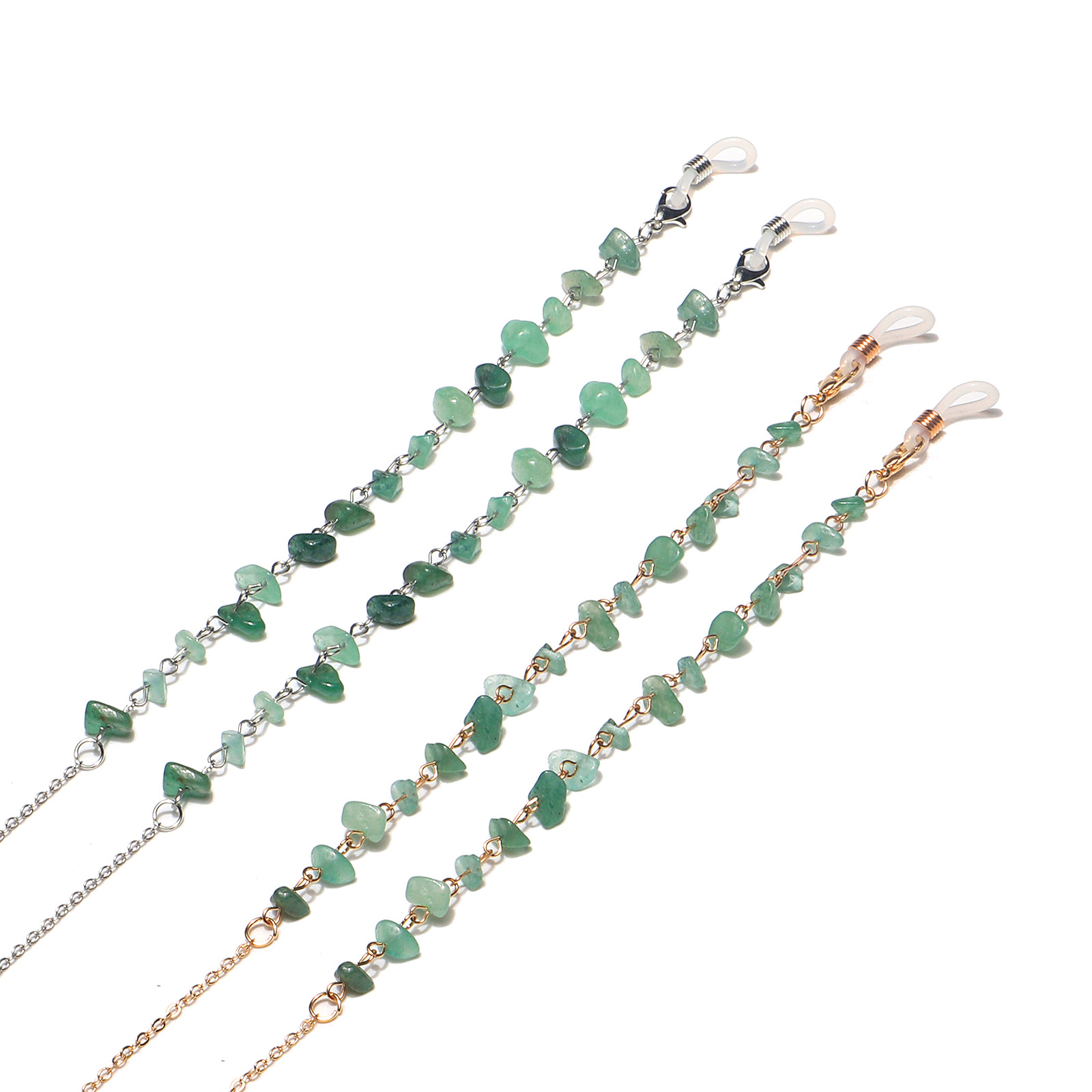 15g Weight Metal Material Gold, Silver Color Fashion Simple Natural Stone Handmade Glasses Chain 无