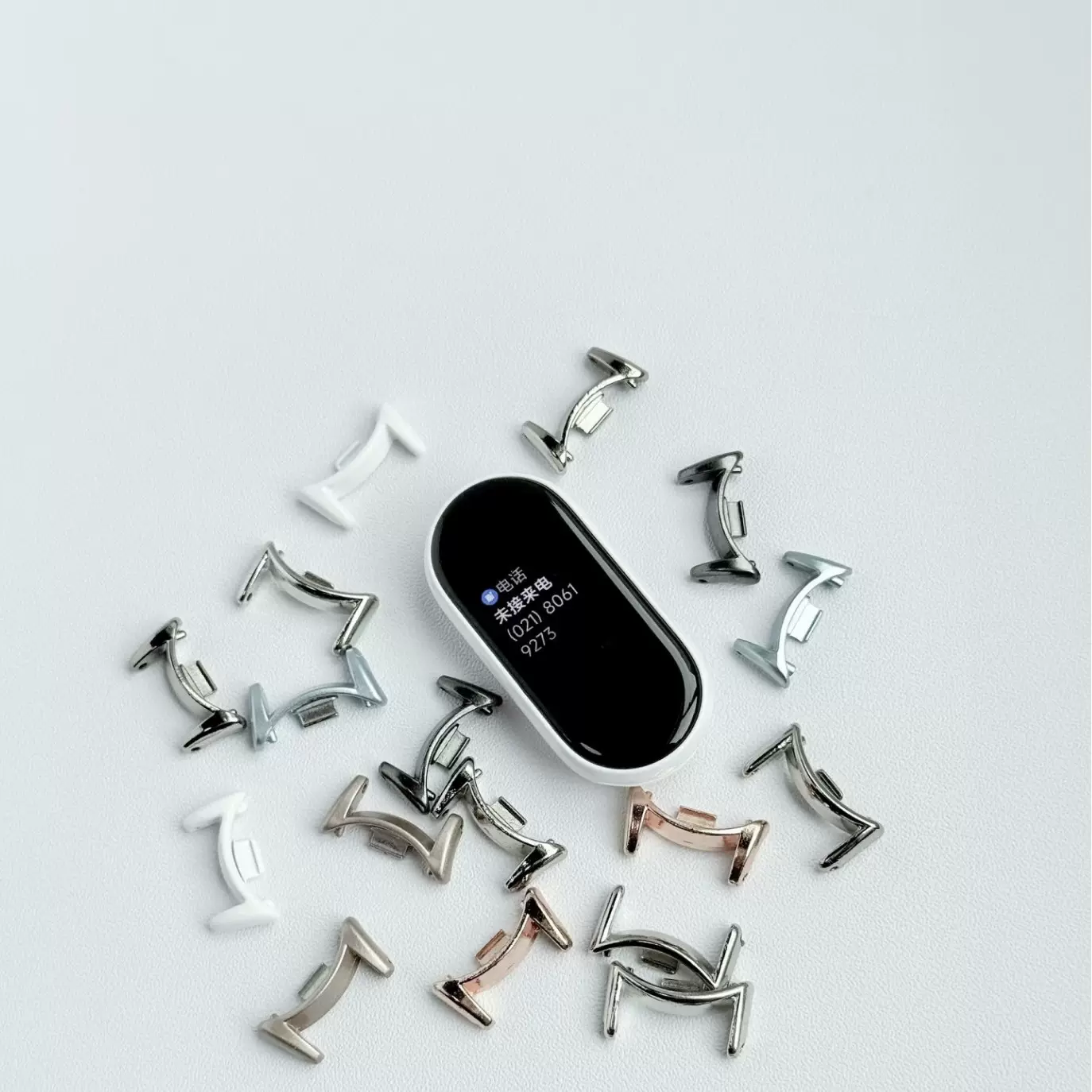 特大适用于小米手环10/9/8表带连接器不锈钢内径12mm金属头粒