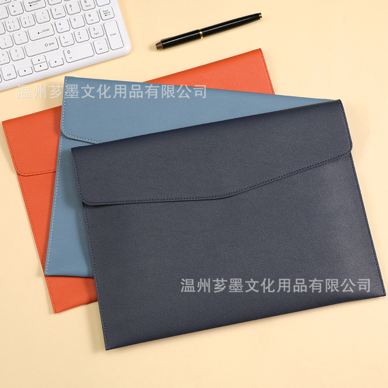 Cross-Border Custom Leather Document Bags with Logo Printing, A4 File Folders, A5 File Storage Bags Cross-Border Custom Leather Document Bags with Logo Printing, A4 File Folders, A5 File Storage Bags