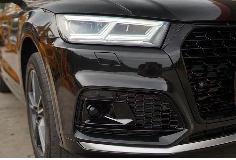 Suitable for 2018 2019 2020 Audi Q5 Fy Fog Light Grille Honeycomb Mesh Glossy Black Sline Adaptation