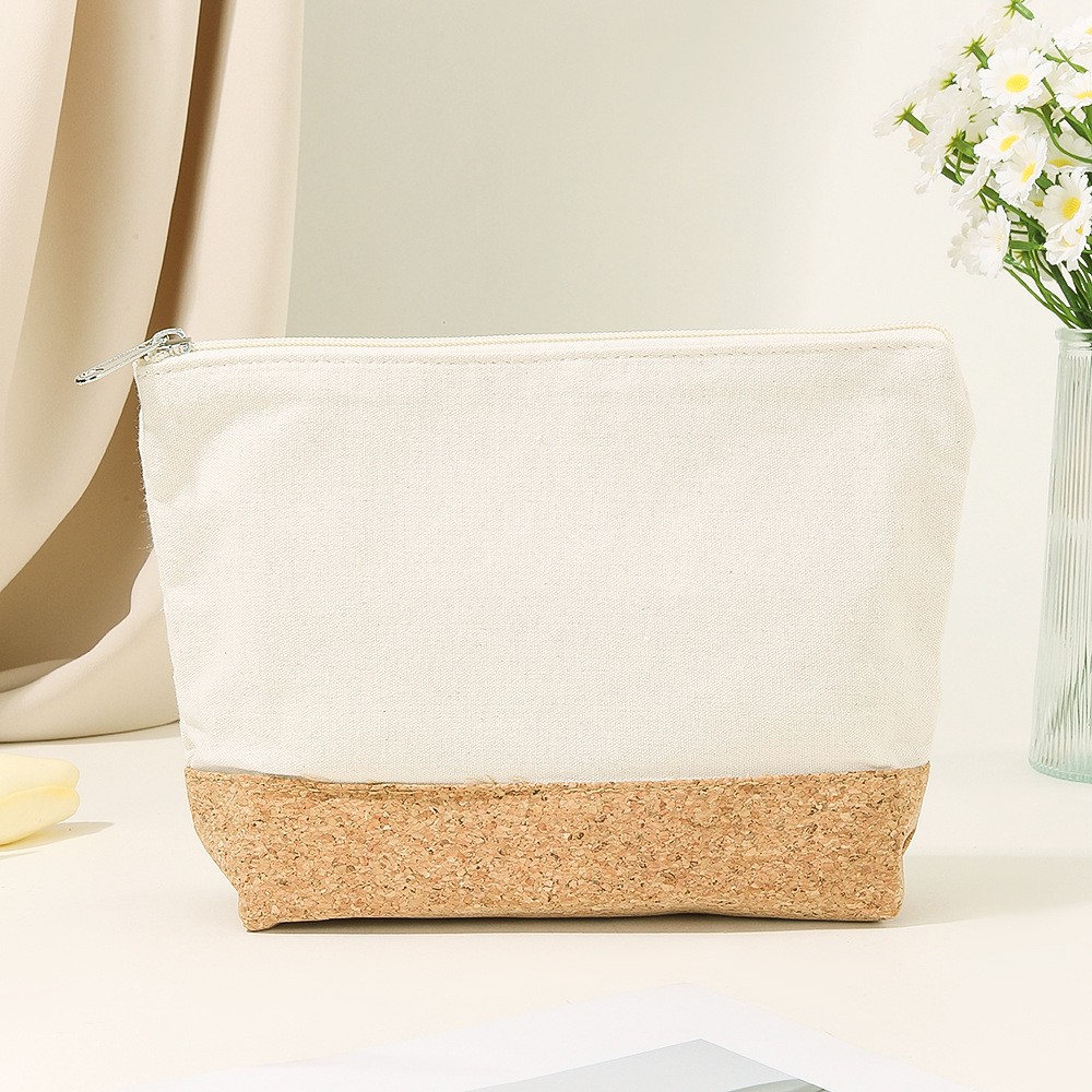 Bolsa de almacenamiento de lona de algodón y corcho original, bolsa de cosméticos con forro, bolsa de embalaje de regalo de alta calidad, se puede personalizar con logotipo y se puede llevar en la mano
