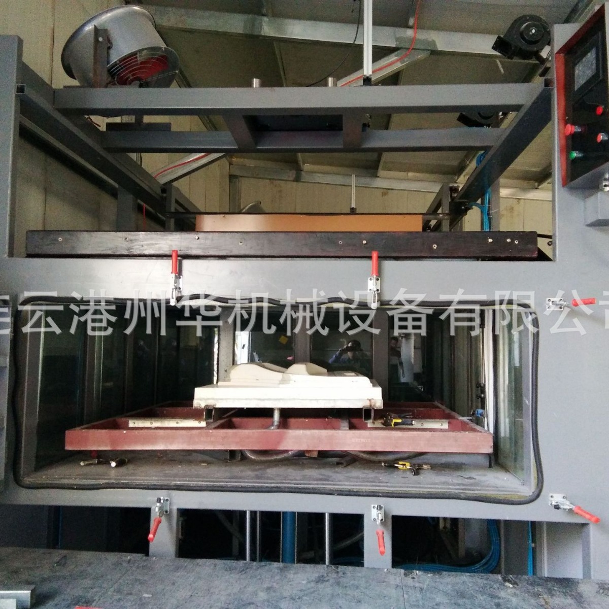 供应州华厂家直销pp亚克力ABSpvc板材全自动吸压吹拖箱吸塑机