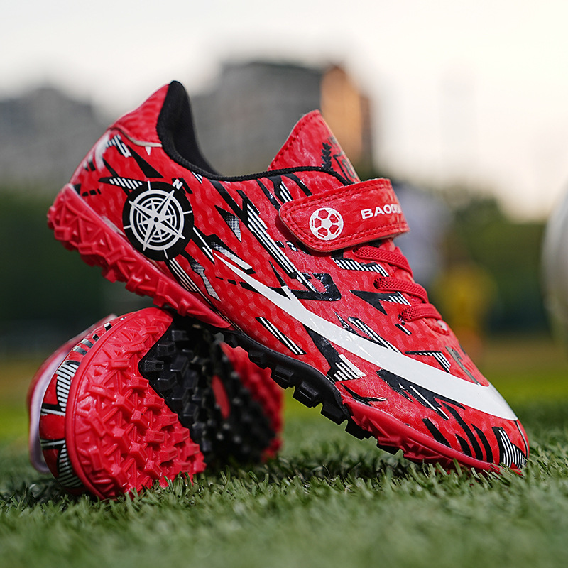 ShoeGlobe In Stock Cross-Border Soccer For Men With Velcro TF Cleats Long Student Youth Training Shoes Competition Spikes_voghion.com