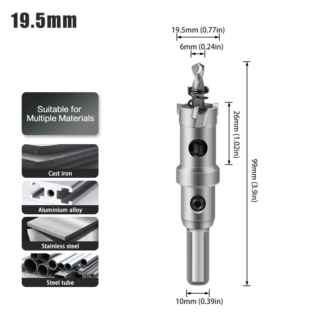 Abridor de agujero de aleación 5A de alto grado Abridor de agujero de acero inoxidable de alto grado TCT