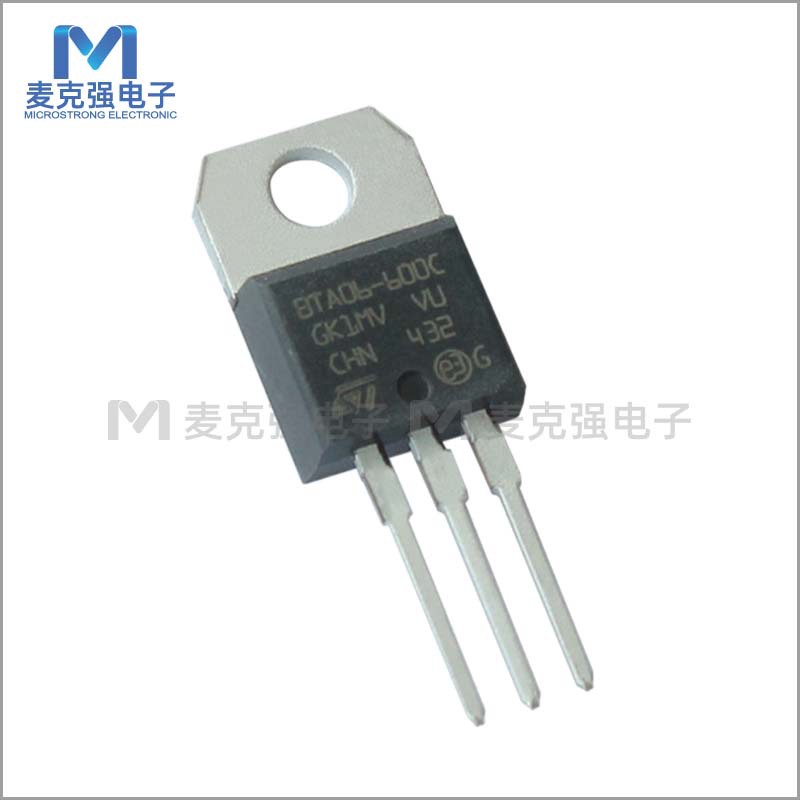 ST原装直插双向可控硅BTA06-600C TO-220铁头晶闸管 25mA 6A/600V
